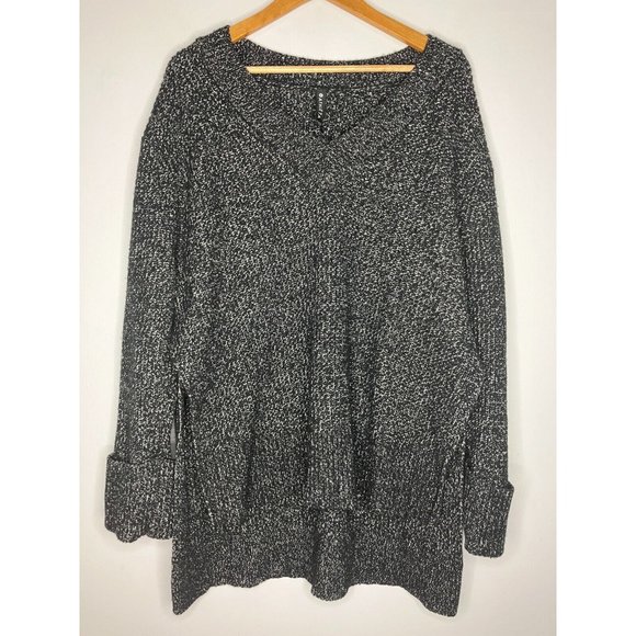 Athleta Women's Large Black Wool Blend Shasta V-Neck Sweater - Picture 1 of 10
